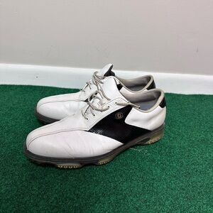 FootJoy White and Black Athletic Golf Shoes with Classic Design
